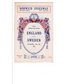Norwich England v Sweden 1956 speedway programme