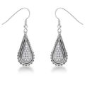 45 Ct Tear Drop Rhodium Earrings with CZ