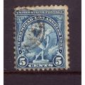 USA 1932 5c BLUE DISCUS THROWER SG 719 FINE USE...