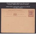 Straits Settlements 1884 Queen Victoria 3c on 4...