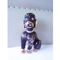 Vintage Brooch Black Enamel French Poodle Pot M...