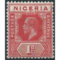 Nigeria 1916 SG2a 1d Scarlet Mounted Mint . . ..