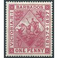 Barbados 1897 SG118 1d Rose Jubilee Mounted Min...