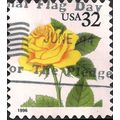 USA, FLOWERS, , Yellow Rose, white 1996, 32c, #2