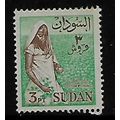 SUDAN 1962 3p COTTON PICKING BROWN AND GREEN SG...