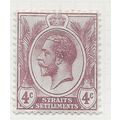 STRAITS SETTLEMENTS MALAYSIA KG5 1912 4c MH SG1...