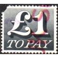 1970-75 Postage Due £1 Value, Black Good Used