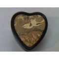 Chokin art heart shaped trinket box