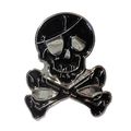 Skull & Crossbones Black Danger Death Biker Roc...