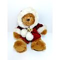 Just Friends 14" Fuzzy Brown Christmas Bear Vel...