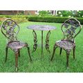3-Piece Outdoor Bistro Set with Rose Design in ...