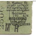 G.W.R. Edmondson Ticket - Paddington to Maidenhead