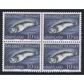 Greenland Fish Spotted Wolffish 10Kr Block of 4...