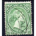 Falkland Islands Sg16b ½d deep dull green very ...