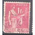 France 1937 - 1fr rose - Peace - used 2