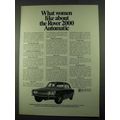 1969 Rover 2000 Automatic Car Ad - What Women Like