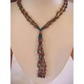Dark Green Necklace Glass Bead Double Strand Fr...