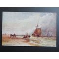 'A Squally Day' Boats, Vintage Postcard