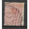 NEW ZEALAND 1882 1s RED BROWN 193 FINE USED #3