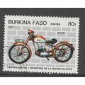 BURKINA FASO 1985 80F MANET MOTOR CYCLE SG 768 ...