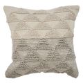 18" X 18" Gray and Beige Geometric Cotton Zippe...