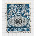 DANZIG 1923 POSTAGE DUE USED 40pf Mi 34