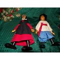 (2) VINTAGE 1950'S POLAND PEG-JOINT WOODEN FEMA...