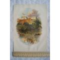 Vintage: coloured engraving - Nottingham Castle
