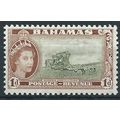 Bahamas 1954 SG202 1d Olive-Green & Brown Mount...