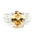 Champagne CZ, 925 Sterling Silver Ladies Ring, ...