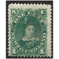 Newfoundland 1887 SG50 1c Blue-Green Mint No Gu...