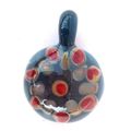 Tribal Glass Pendant Focal Pendant Blue Red Gol...