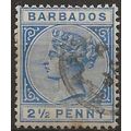 Barbados 1882 SG93 2 1/2d Ultramarine Wmk Crown...