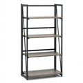 4-Tier Folding Bookshelf No-Assembly Industrial...