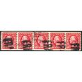 413, Used 2¢ FVF Scarce Genuine Coil Strip of 5...