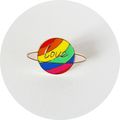 Enamelled Pin Badge Brooch Pride Planet Metal i...