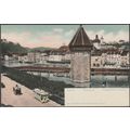 Wasserturm, Kapellbrücke und Gütsch, Luzern, c....