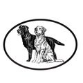 Dog Breed Oval Vinyl Car Decal Black & White St...