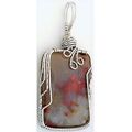 Red Moss Agate Stainless Wire Wrap Gemstone Pen...