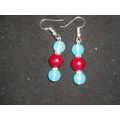 Frosted round sky blue over round solid pearl r...