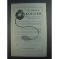 1912 Kodak Cameras Ad - The Special Kodaks