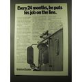 1973 ATA American Trucking Association Ad - Job on Line
