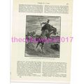 Chased by a Lion, Victorian Book Illustration, ...