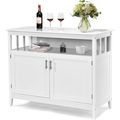 White Wood 2-Door Dining Buffet Sideboard Cabin...