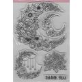 A6 Floral Moon Stamp Set. Stamping Cardmaking S...