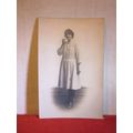 GIRL with necklace unused antique postcard by C...