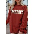 Racing Red MERRY Graphic Corded Christmas Sweat...