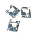 AQUAMARINE gemstones lot of 3 light blue square...