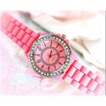 Big Dial Fashion Style Crystal Wrist Watch Pink...