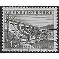 Mi 803: 1 Kč 50 black-olive Buildings of Social...